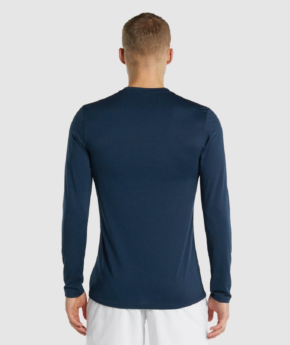 Long Sleeve Gymshark Arrival Hombre Azul Marino | CO 3485GSO